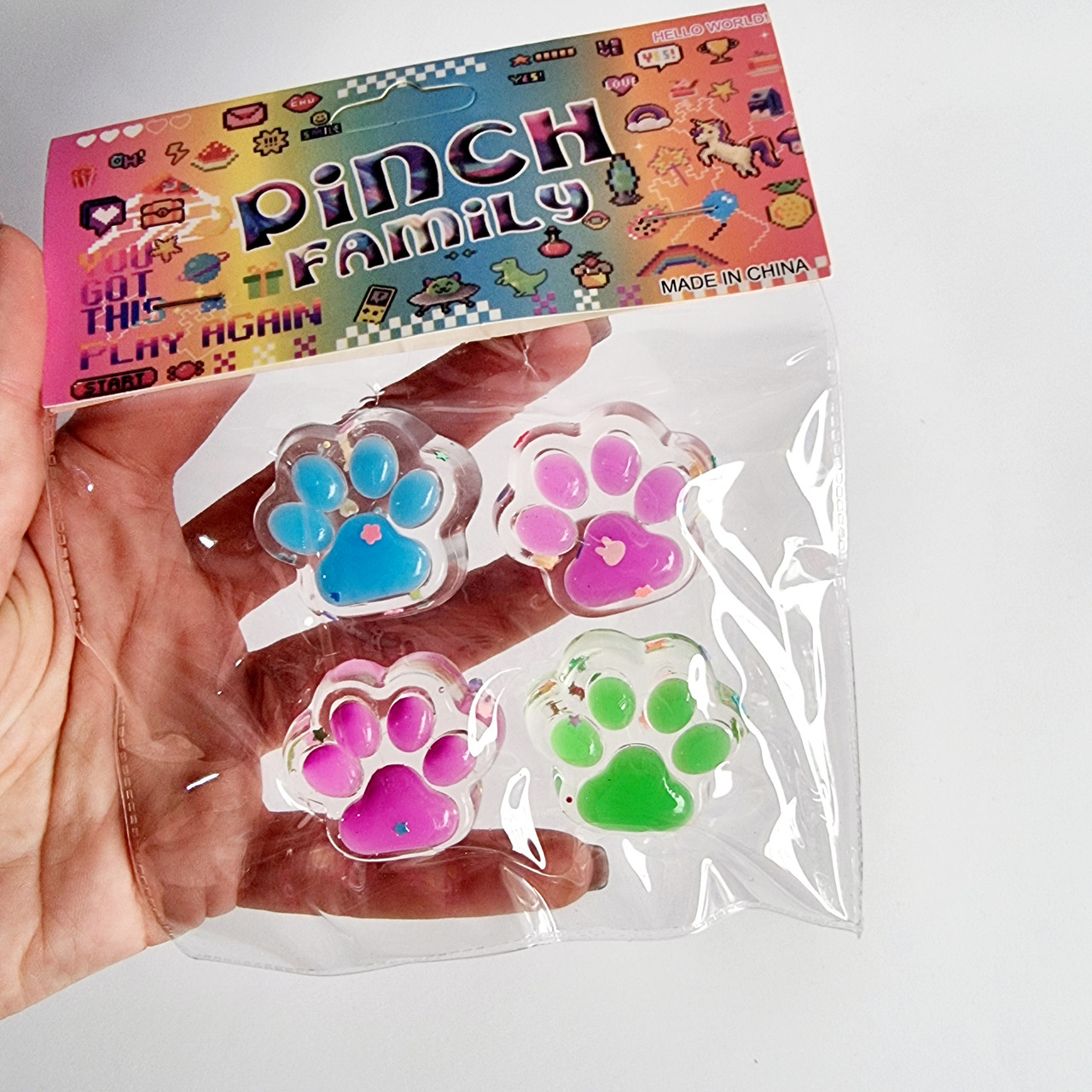 Іграшка антистрес міні Лапки, 3 см 20 наборів в упаковці