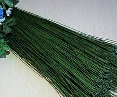 Дріт флористичний, проволока 1мм, довжина 60 см. зелена