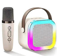 Колонка портативна Bluetooth K12, з мікрофоном, бежева 8918