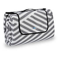 Ковдра для пікніка сіро-біла в смужку