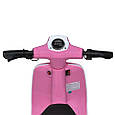 Дитячий швидкісний електромотоцикл Vespa Sport 24V рожевий, фото 5