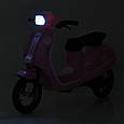 Дитячий швидкісний електромотоцикл Vespa Sport 24V рожевий, фото 7