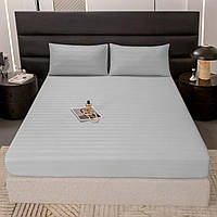 Простыня на Резинке цвет Серый размер 160х200х25 см + Подарочная фирменная сумка