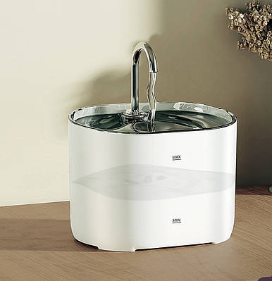 Розумна поїлка-фонтан з датчиком руху напувалка для котів та собак питний фонтанчик для тварин білий