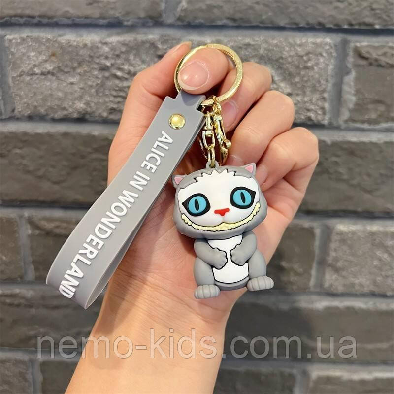 Брелок для ключів силіконовий Чеширський Кіт Аліса, Посмішка чеширського кота Брелоки на сумку, фото 1