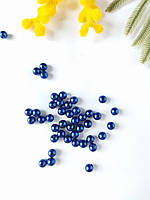 Намистини перлини 8 мм, упаковка 100 г, синій №40