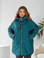 Куртка жилетка жіноча демісезонна плащівка з підкладкою на силіконі батал 100 No1411/1