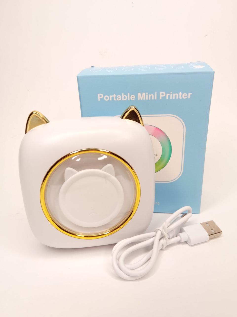 Портативний міні принтер Bluetooth для смартфона Mini Printer C15W білий