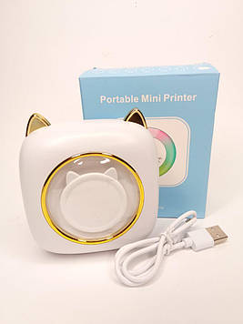 Портативний міні принтер Bluetooth для смартфона Mini Printer C15W білий