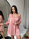 НАБІР ХАЛАТ+СОРОЧКА ШОВКОВИЙ РОЖЕВИЙ 110Z, фото 10