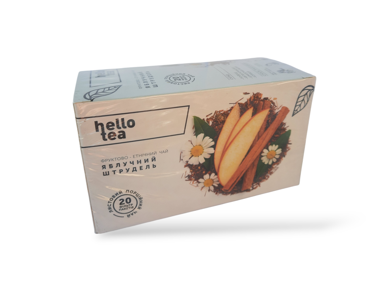 Фруктово-етнічний чай "Яблучний Штрудель" Hello Tea в пакетиках, листовий, порційний, 20 пак/уп, фото 1