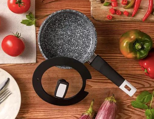 Ківшик (1,3 л/Ø16 см) Edenberg EB-3327 з гранітним покриттям і скляною кришкою, фото 1