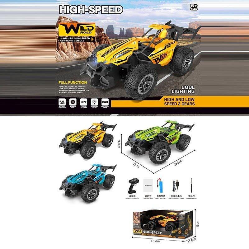 Машина на радіокеруванні HIGH SPEED, викрутка, акум. 3,7V, пульт 2.4G, USB-кабель, підсвічування, фото 1