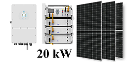 Гібридна сонячна електростанція 20 kW LiFePO4 20.4 кВт для будинку