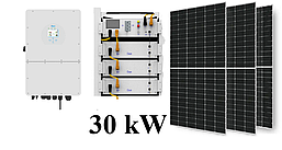 Гібридна сонячна електростанція 30 kW LiFePO4 30.4 кВт для будинку