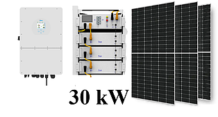 Гібридна сонячна електростанція DEYE 30 kW під ключ