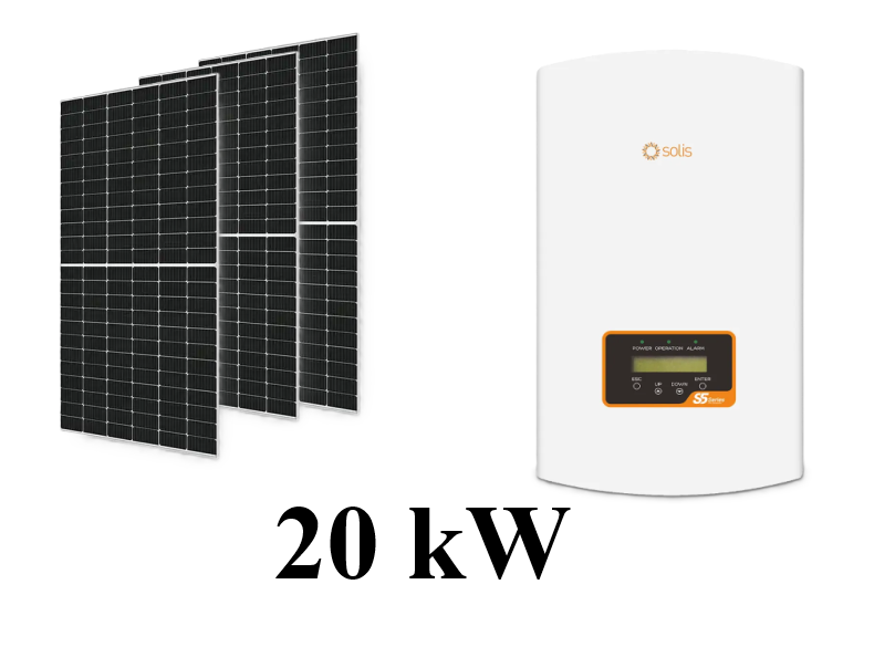 Мережева сонячна електростанція SOLIS 20kW під ключ