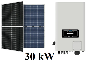 Мережева сонячна електростанція DEYE 30kW під ключ, фото 1