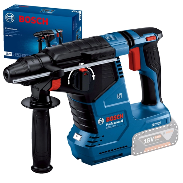 Акумуляторний перфоратор Bosch Professional GBH 187-Li SDS-Plus (18 В, без АКБ, 2.4 Дж) (0611923020), фото 1