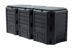 Компостер садовий пластиковий 1200 л три секції Prosperplast MODULE COMPOGREEN Чорний