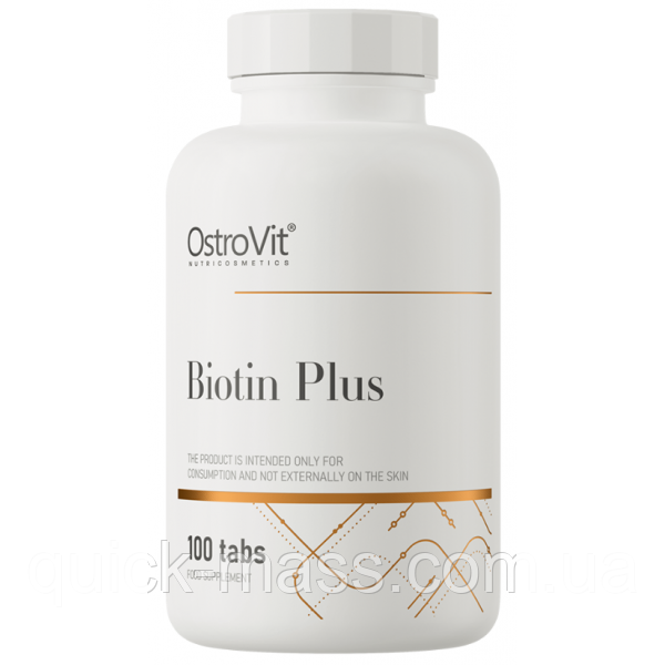 Біотин + цинк, селен, фолієва кислота Ostrovit Biotin Plus - 100 таб, фото 1