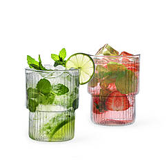 Набор из 2-х стаканов для напитков 8х8х10.5см/370мл из жаропрочного стекла Fissman