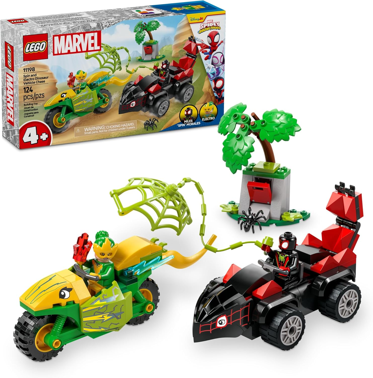 Лего Марвел Спін та погоня за мото динозавром Електро Lego Marvel Super Heroes 11198