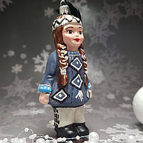 Скляна ялинкова іграшка індианка із серії діти світу Snegka Poland, фото 3