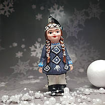 Скляна ялинкова іграшка індианка із серії діти світу Snegka Poland, фото 5
