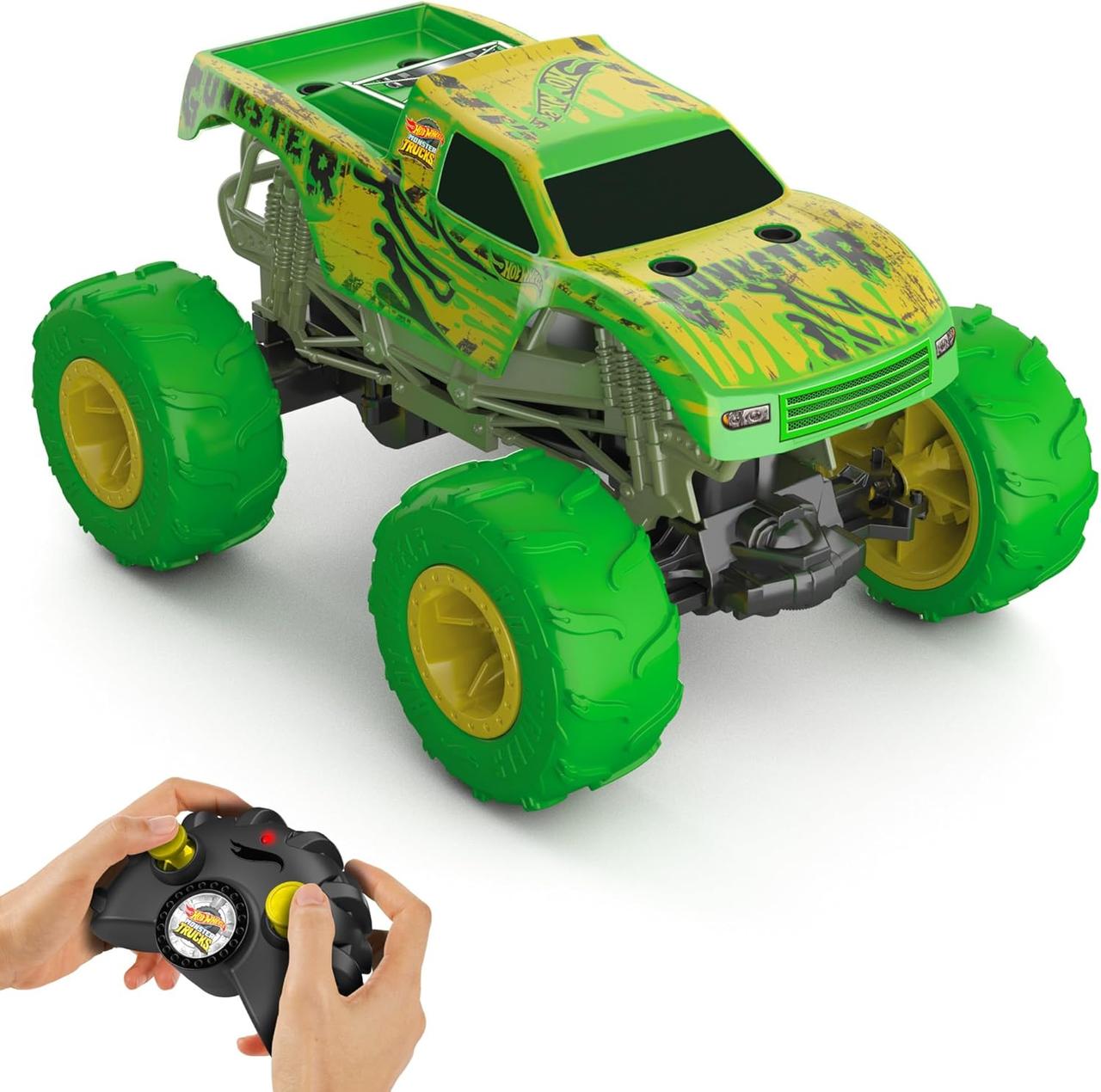 Великий Хот Вілс Монстр Трак 1:15 Ганкстер на Пульті керування Monster Trucks RC Gunkster Hot Wheels HTP15, фото 1