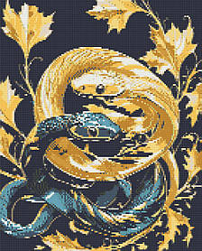 Алмазна мозаїка/вишивка Дві змії. Інь та Янь 40*50 см Орігамі OD 3422