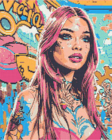 Алмазна мозаїка/вишивка Ефектна дівчина 40*50 см Орігамі OD 3419