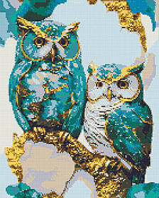 Алмазна мозаїка/вишивка Дві сови 40*50 см Орігамі OD 3405