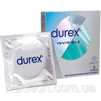 Популярний! Презервативи Durex Іnvisible латексні з силіконовою змазкою ультратонкі 3 шт. (5052197049589) - Краща якість тільки на