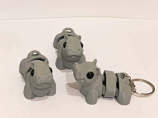 Брелок для ключів, брелок на рюкзак, брелок 3 д, шарнірна іграшка, бегемот рухливий , брелоки