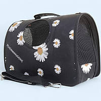 Сумка переноска для кота з вентиляцією, 30x52x20 см, Чорний (L)