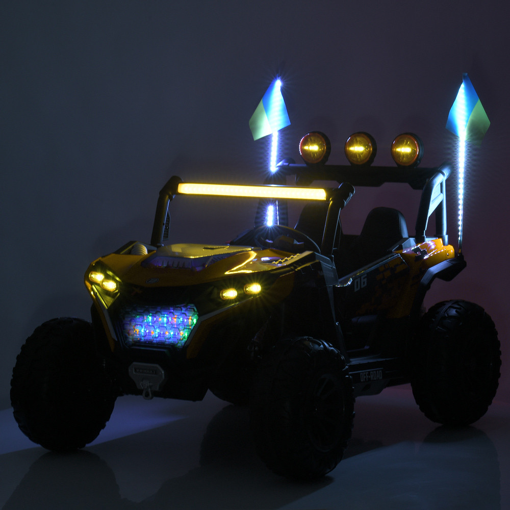 Електромобіль двомісний Багі Hardcore 4WD (жовтий колір), фото 1