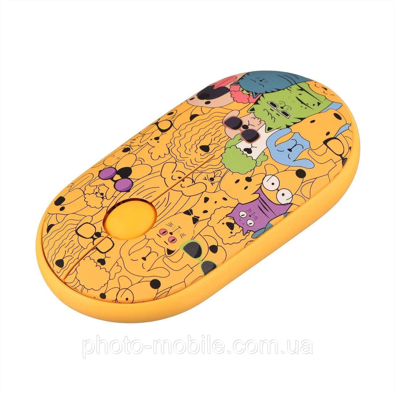 Комп'ютерна миша 2E MF300 Silent, Pets: Cats&Dogs, Bluetooth / USB (2.4GHz), оптична, 1600 dpi, 3 кнопки, до 10 м, 1xAA