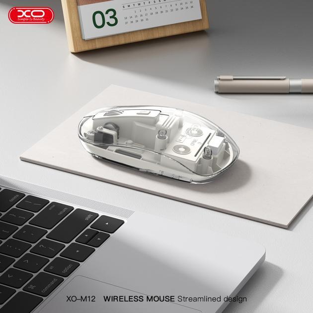 Комп'ютерна миша бездротова XO M12 Bluetooth Прозоро-біла