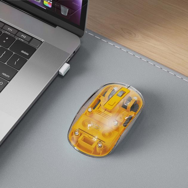 Комп'ютерна миша бездротова XO M12 Bluetooth Прозоро-жовта