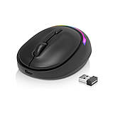 Комп'ютерна миша бездротова REAL-EL RM-440W, Type-C, RGB підсвічування, оптична, 1600 dpi, 3 кнопки Black, фото 3