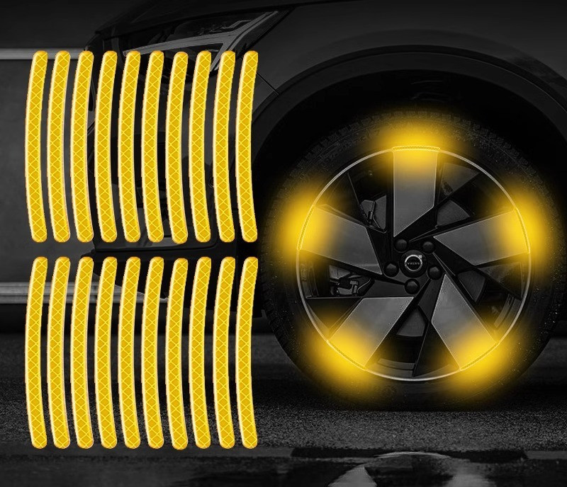 Світловідбивні смужки для дисків авто 3D Reflective Wheel Tire 20 штук Orange, фото 1