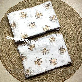 Захист суцільні бортики бампер на 4 сторони в дитяче ліжечко 120*60 см на завязочках висота 37 см, фото 1