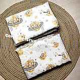 Захист суцільні бортики бампер на 4 сторони в дитяче ліжечко 120*60 см на завязочках висота 37 см, фото 4