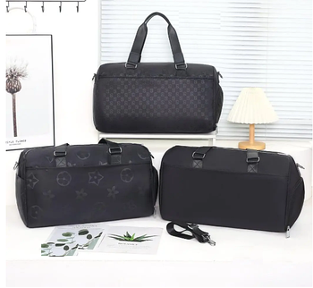 Сумка чорна спортивна дорожня на блискавці 52*28 см у різних варіантах VTTV