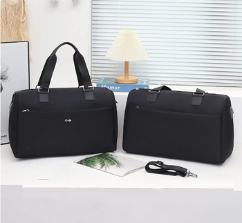 Сумка чорна спортивна дорожня на блискавці 48*28 см у різних варіантах VTTV