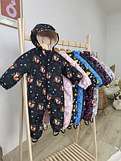 Дитячий демісезонний весняний осінній комбінезон 80 86 92 98 комбінезон з капюшоном, фото 5