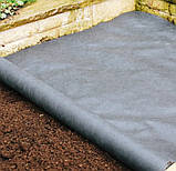 Геотекстиль чорний (130 г/м2) 1.6*25 м для дренажу, доріжок, садів, ландшафту та будівництва в рулонах, фото 3