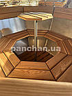 Малий банний чан для купання (2-4 чол.) з виносним котлом обшитий деревом, фото 2