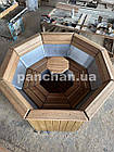 Малий банний чан для купання (2-4 чол.) з виносним котлом обшитий деревом, фото 4